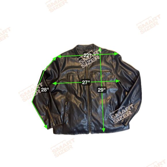 LEVIS Black Vegan Leather Zip-Up Mens Moto Biker Bomber Jacket Size XXL - Picture 15 of 16